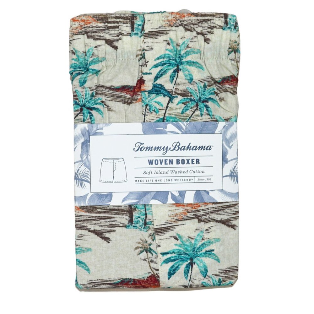 Tommy Bahama Boxer Shorts Tropical Island Sunset Sketch 100% Cotton NWT